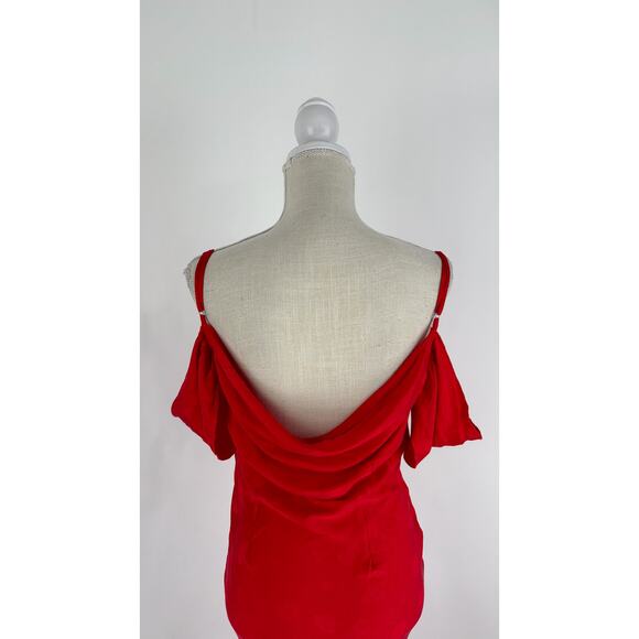 Rat And Boa Florentina Cowl Neck Jacquard Maxi Dress Womens Size Small Red - Picture 10 of 15